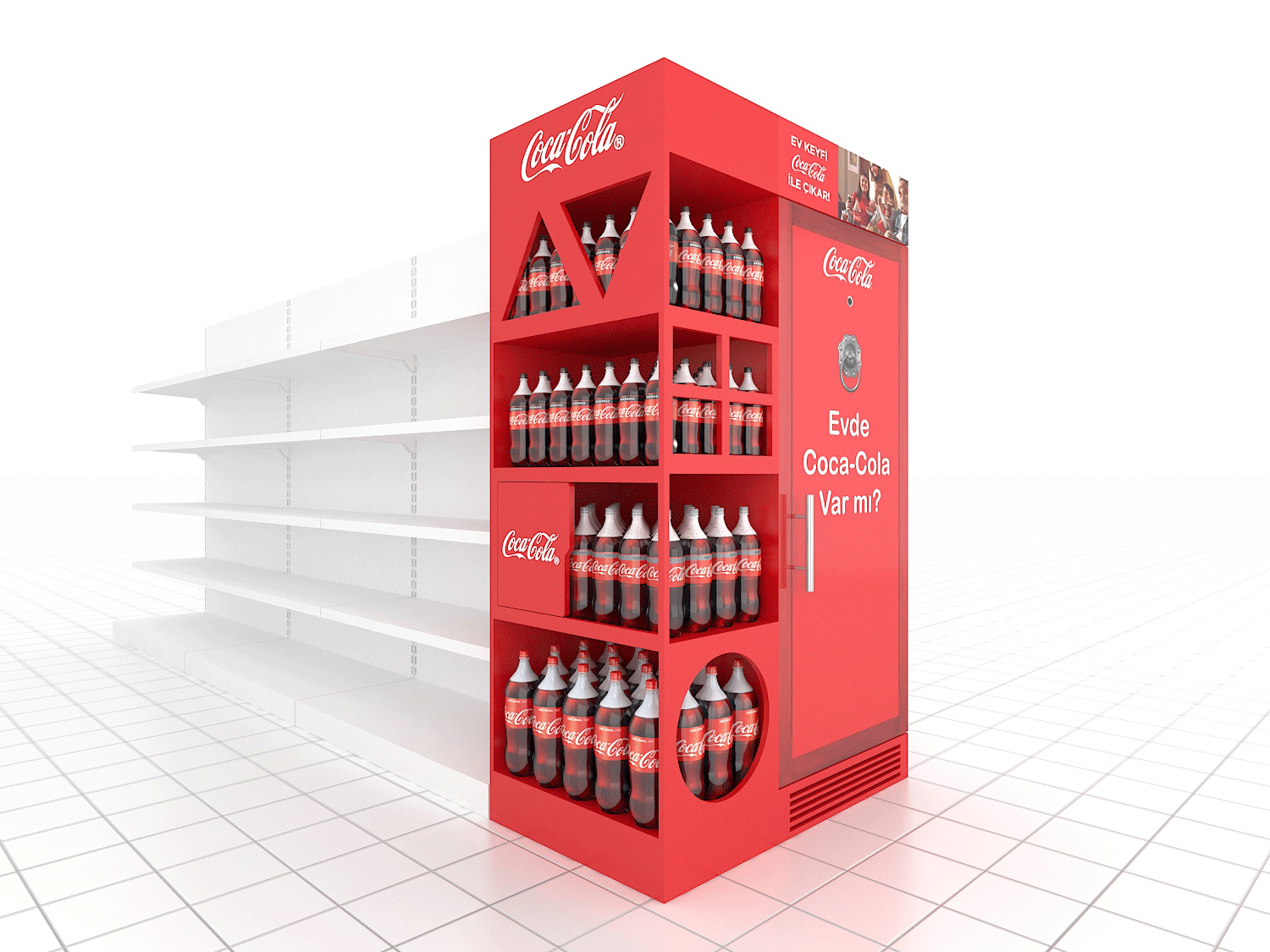 Coca Cola Gondola Stand with Cooler